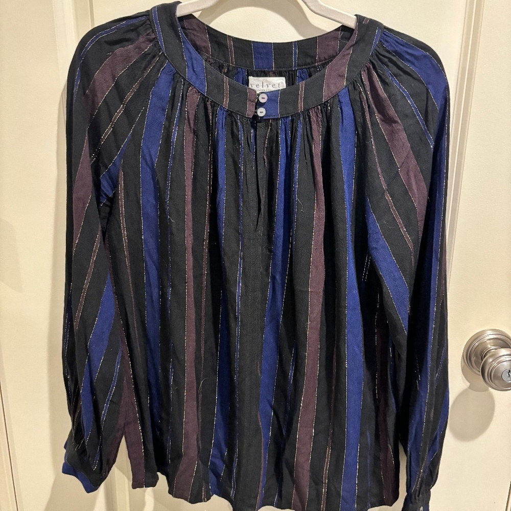Long Sleeve Shimmer Blouse